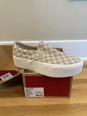 Vans Classic Slip-On Platform Checkerboard Show Size: Women 9.5/Men 8